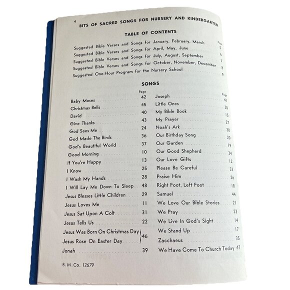 Bits of Sacred Songs For Nursery and Kindergarten Mattie Timmons Wood Spiral '61 - Picture 4 of 12